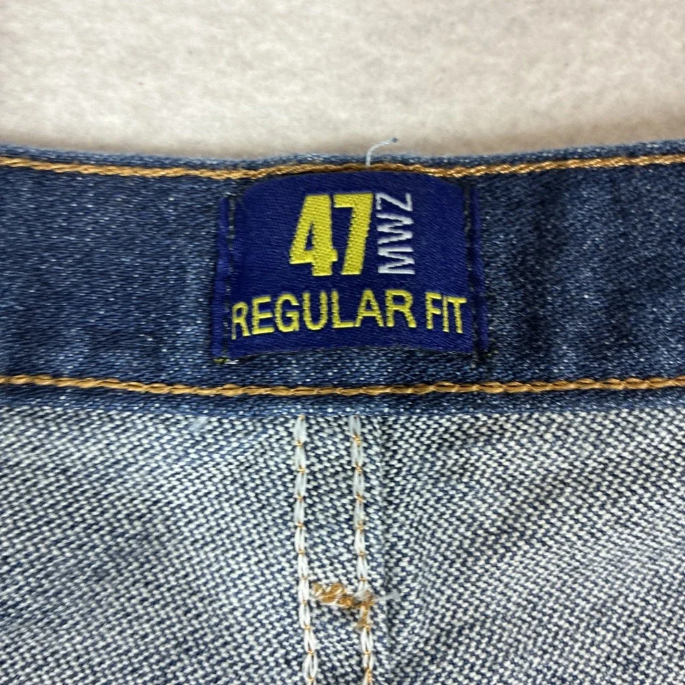 Wrangler 47 MWZ Blue Jeans Mens Size 44 x 32 Regular Fit Straight Leg Western